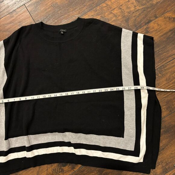 Talbots size XS/S Flowy Black and Grey Neutral Business Casual Poncho Sweater - Picture 7 of 8